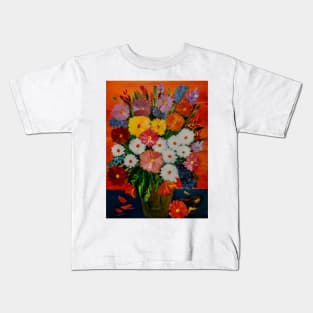 bold and fun flowers Kids T-Shirt